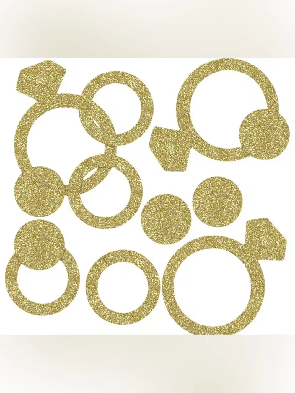 NWT 2 packages Deluxe Diamond Ring Sparkle Confetti - Gold
